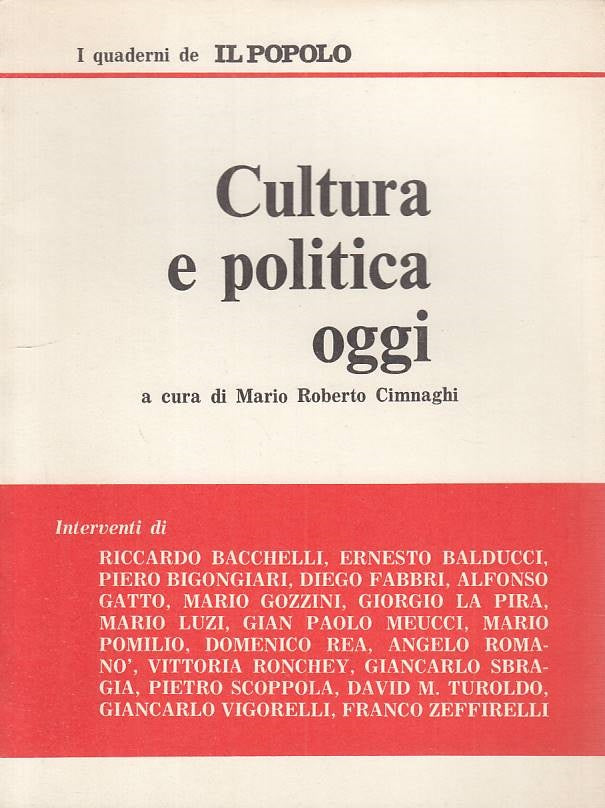 LS- CULTURA E POLITICA OGGI - CIMNAGHI - IL POPOLO - QUADERNI-- 1976 - B - YTS39