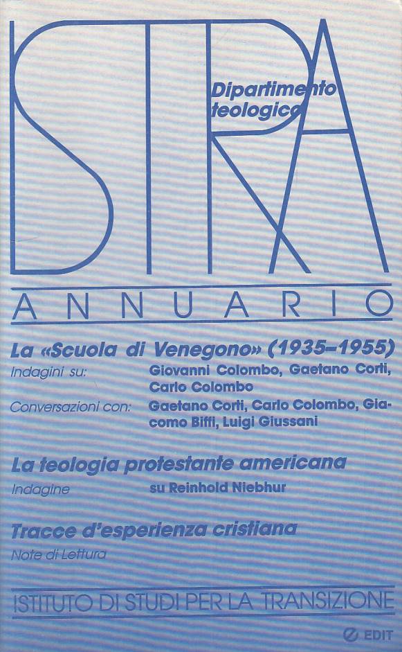 LS- ANNUARIO TEOLOGICO STUDI PER LA TRANSIZIONE -- EDIT- ISTRA-- 1984 - B - YTS2