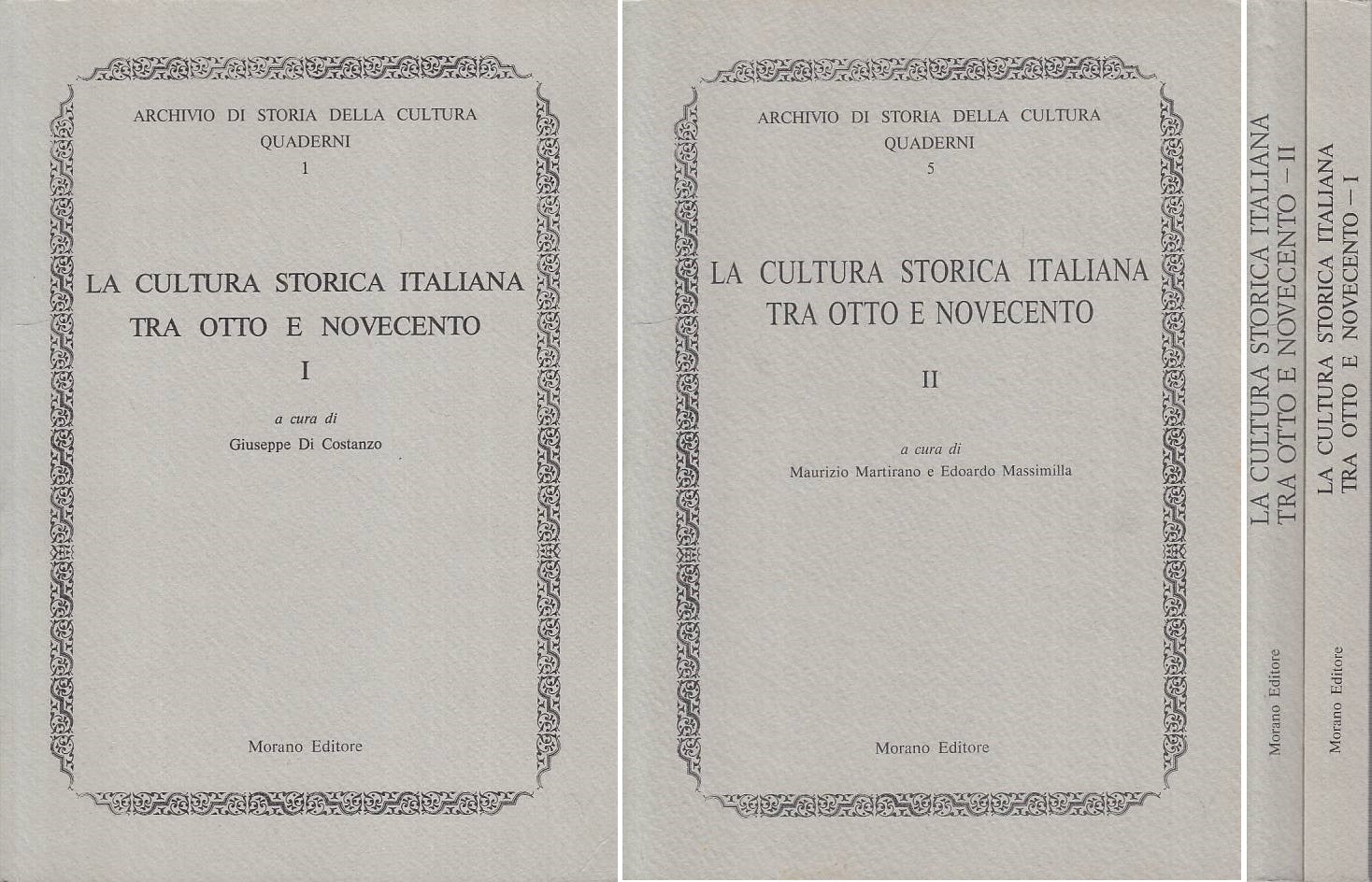 LS- CULTURA STORICA ITALIANO OTTO NOVECENTO 2 VOLL.-- MORANO--- 1990- B - YTS265
