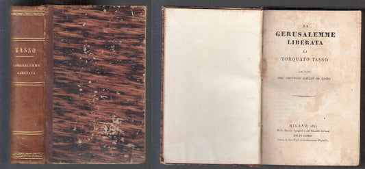 LH- LA GERUSALEMME LIBERATA COLLEGIO GALLIO COMO- TORQUATO TASSO- 1845- C-XFS129
