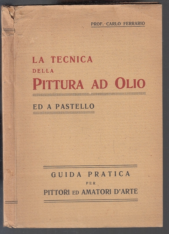 LZ- LA TECNICA DELLA PITTURA AD OLIO PASTELLO GUIDA- FERRARIO---- 1930- B-ZFS249