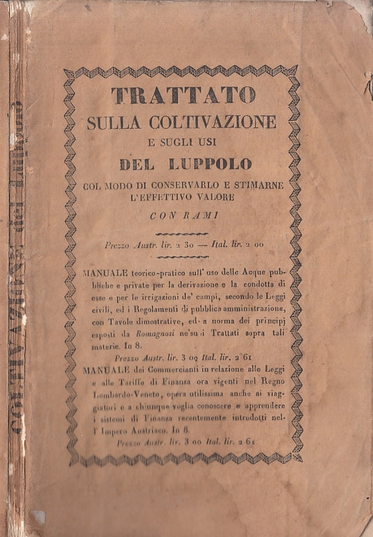 LH- TRATTATO COLTIVAZIONE E USI DEL LUPPOLO- CHEVALIER CHAPPELLET- 1836-B-XFS128