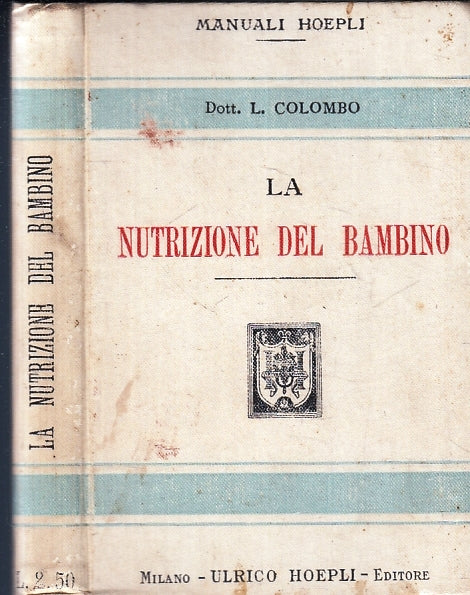 LZ- LA NUTRIZIONE DEL BAMBINO ALLATTAMENTO- COLOMBO- HOEPLI- MANUALE- 1900-C-XFS