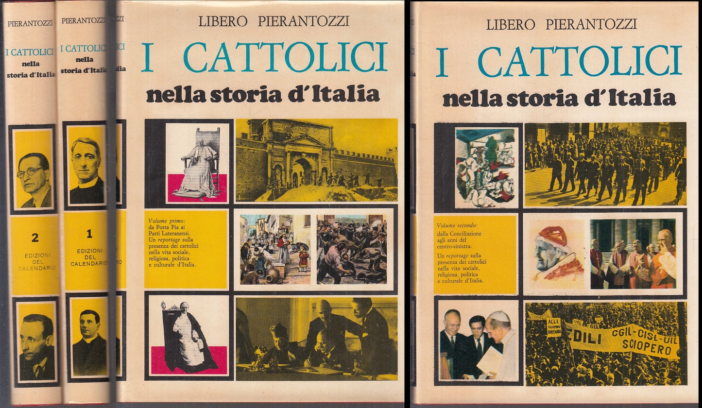LS- I CATTOLICI NELLA STOLRIA D'ITALIA 2 VOLUMI - PIERANTOZZI-- 1970- CS- YFS897