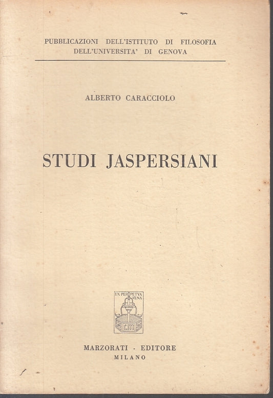 LS- STUDI JASPERSIANI - ALBERTO CARACCIOLO - MARZORATI --- 1958- B- ZFS53
