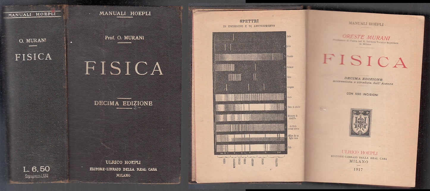 LZ- FISICA - MURANI - ULRICO HOEPLI - MANUALI - 10a ED. - 1917 - C - ZFS288