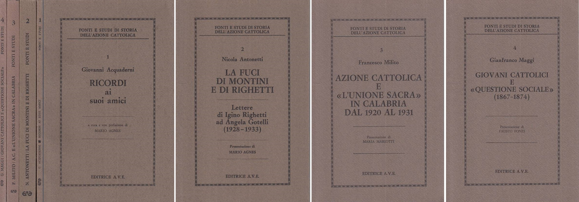 LS- FONTI E STUDI DI STORIA AZIONE CATTOLICA 4 VOLL.-- AVE --- 1977 - B - YTS473