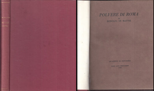 POLVERE DI ROMA- RODOLFO DE MATTEI- QUADERNI DI NOVISSIMA--- 1934- C- YTT864