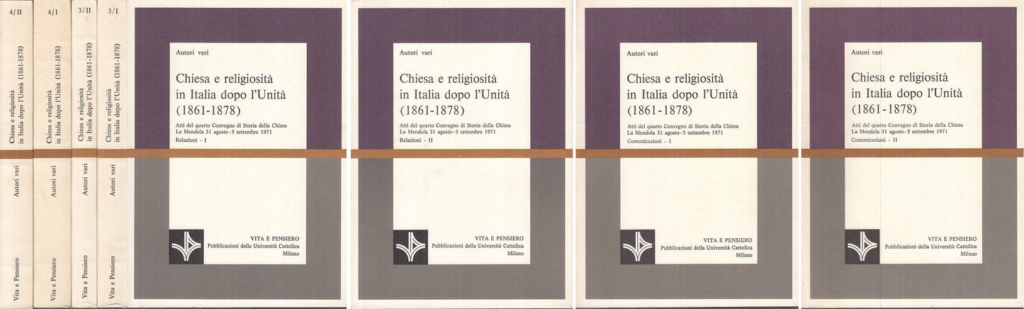 LS- CHIESA E RELIGIOSITA' ITALIA DOPO L'UNITA' 4 VOLL. -- VP--- 1973 - B - ZTS91