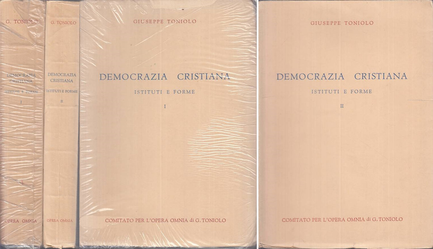 Democrazia Cristiana Istituti Forme 2 volumi- Toniolo- Opera Omnia- 1951- ZFS136