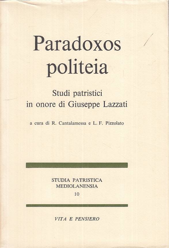 LS- PARADOXOS POLIETIA STUDI PATRISTICI -- VITA E PENSIERO--- 1979 - BS - ZTS646