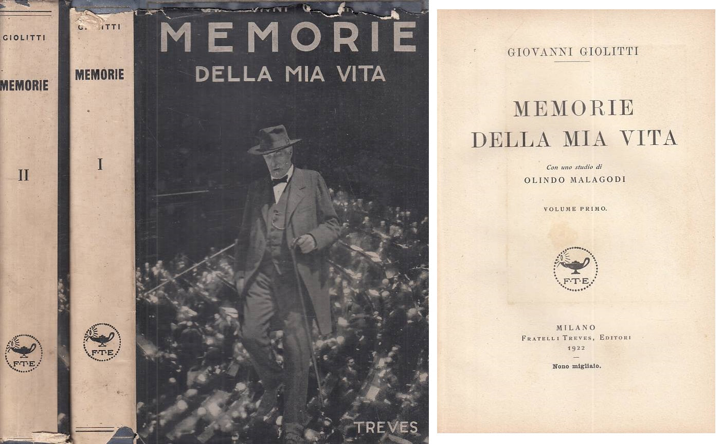 LS- MEMORIE DELLA MIA VITA 2 VOLL. - GIOLITTI - TREVES --- 1922 - CS - ZTS193