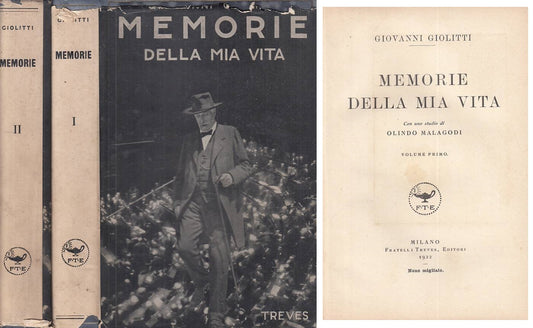 LS- MEMORIE DELLA MIA VITA 2 VOLL. - GIOLITTI - TREVES --- 1922 - CS - ZTS193