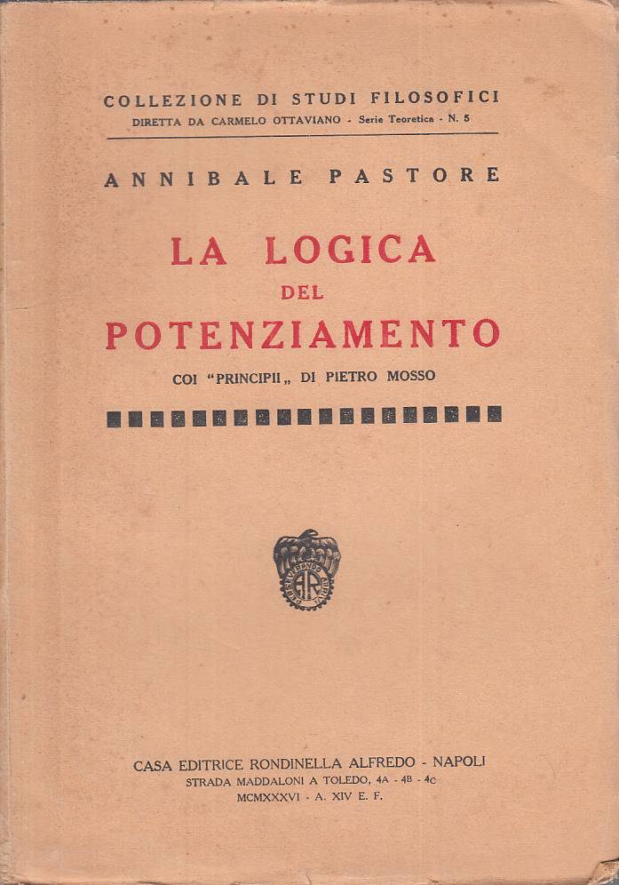 LS- LA LOGICA DEL POTENZIAMENTO - PASTORE - ALFREDO --- 1936 - B - ZTS20