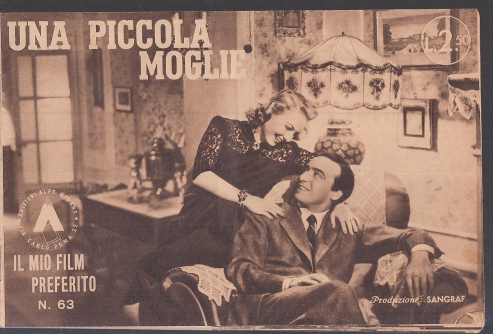 LR- IL MIO FILM PREFERITO N.63 UN PICCOLA MOGLIE -- ALPE --- 1942- S- VCX