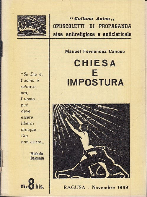 LD- CHIESA E IMPOSTURA 8 bis - CANOSO - LA FIACCOLA - ANTEO -- 1969- S- ZFS129