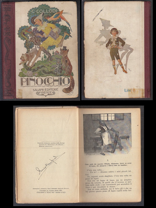 LB- PINOCCHIO ILLUSTRATO DA CAVALIERI - COLLODI - SALANI --- 1933 - C - RGZ