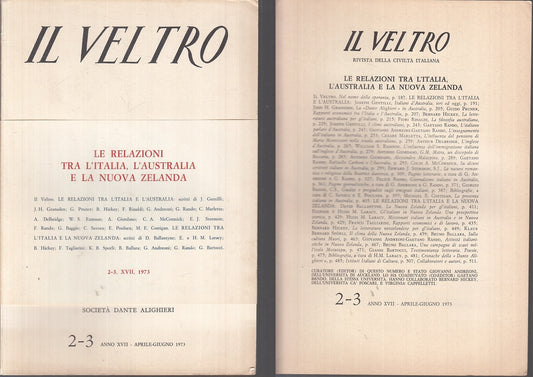 LZ- IL VELTRO 2-3 RIVISTA CIVILTA' ITALIANA -- DANTE ALIGHIERI--- 1973- B- YFS63