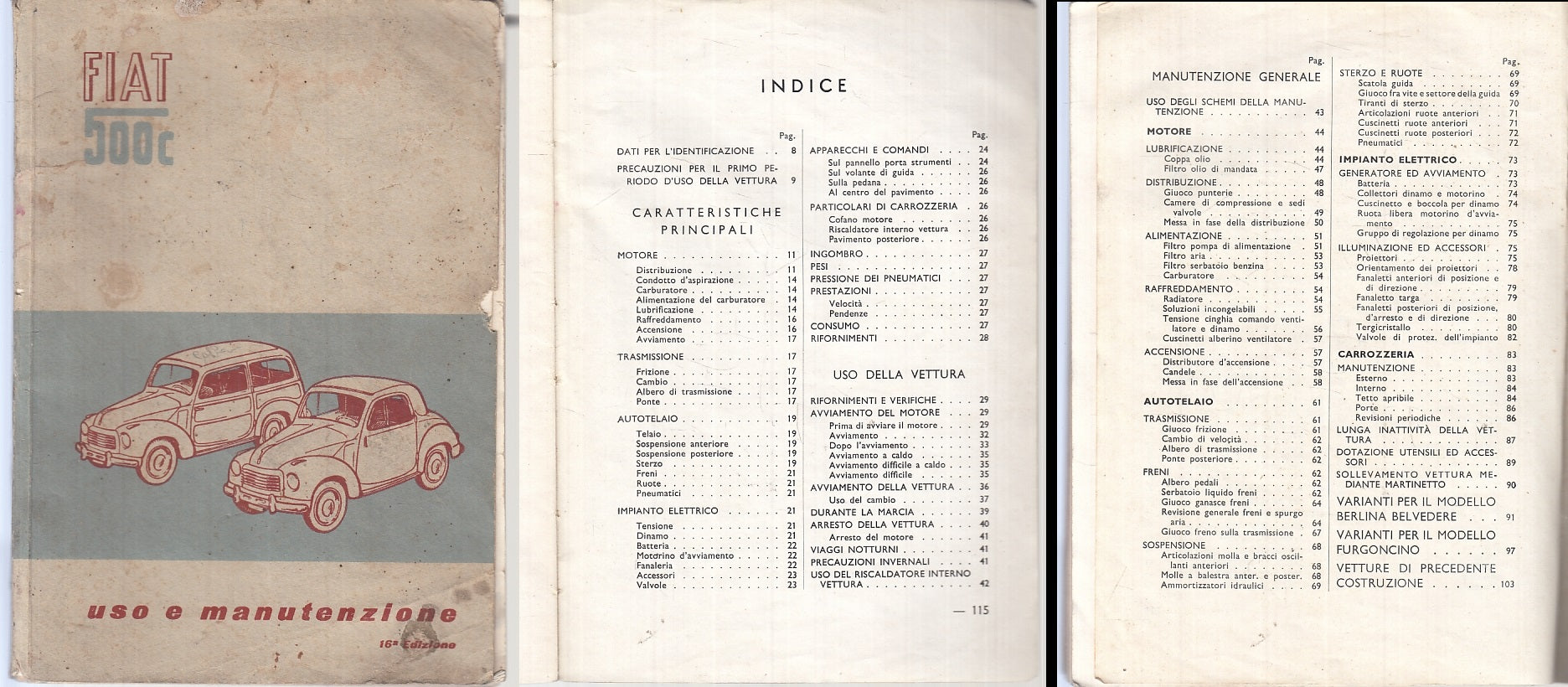 LZ- MANUALE USO E MANUTENZIONE FIAT 500C - 1953 - B - XTS