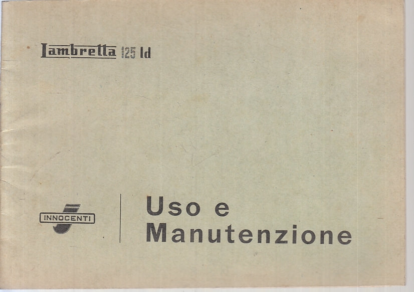 LZ- MANUALE USO E MANUTENZIONE LAMBRETTA 125 LD - INNOCENTI - 1956 - S - XTS205