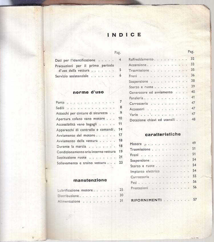 LZ- MANUALE USO E MANUTENZIONE PRIMULA AUTOBIANCHI - 1965 - S - XTS205