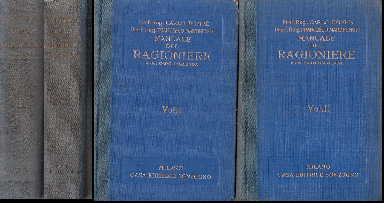 LZ- MANUALE DEL RAGIONIERE 1/2 + APPENDIDE - DOMPE'- SONZOGNO--- 1948- C- ZTT446