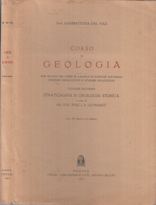 LZ- CORSO DI GEOLOGIA VOLUME SECONDO - GIAMBATTISTA DAL PIAZ---- 1950- B- ZTT210