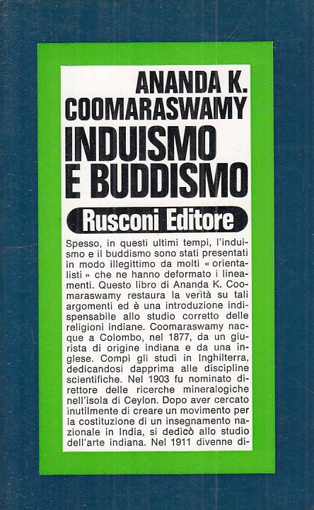 LS- INDUISMO E BUDDISMO - COOMARSWAMY - RUSCONI -- 1a ED. - 1973 - B - ZFS238