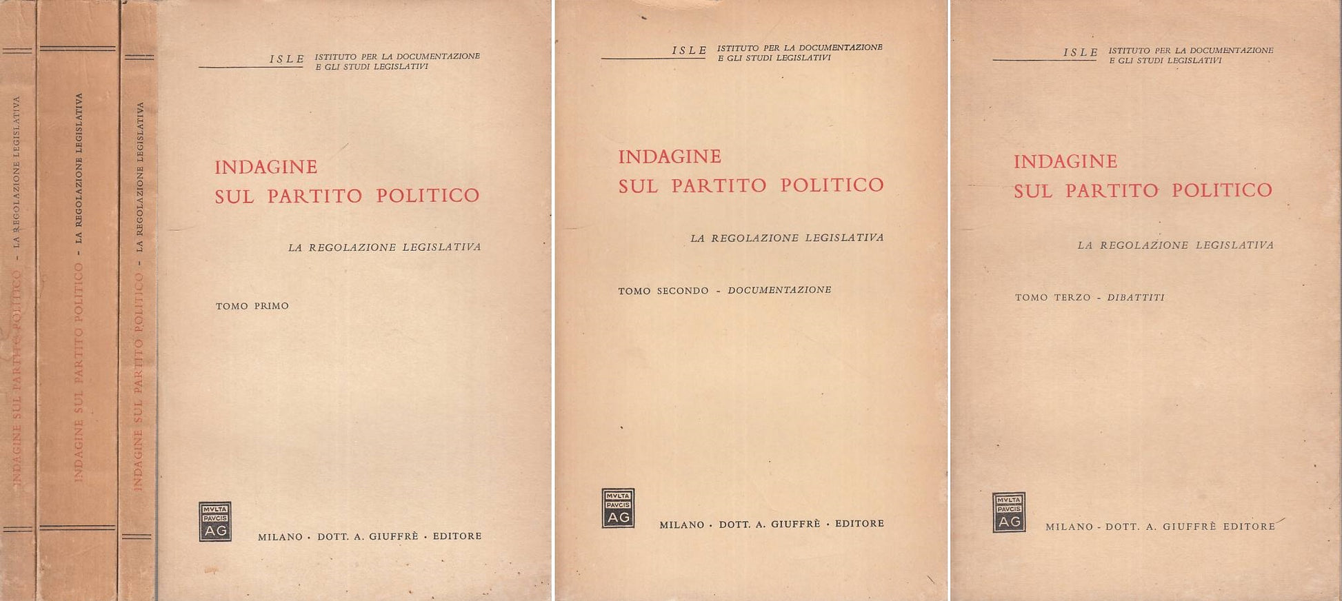 Indagine sul Partito Politico Regolazione Legislativa 3 volumi- Giuffre'- ZFS128