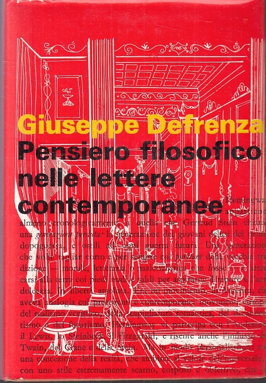 LD- PENSIERO FILOSOFICO NELLE LETTERE CONTEMPORANEE- DEFRENZA-- 1996- CS- ZFS433