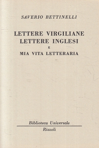 LN- LETTERE VIRGILIANE INGLESI - BETTINELLI - RIZZOLI - BUR 1803/1805--- B- XTS
