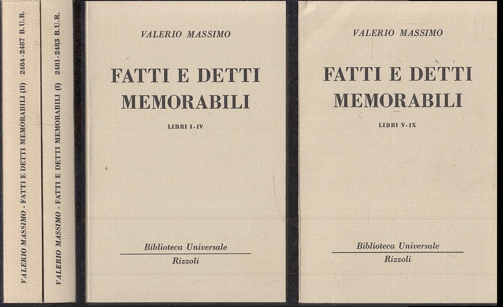 LN- FATTI MEMORABILI 2 VOLUMI - VALERIO MASSIMO - RIZZOLI  - BUR  --- B- XTS