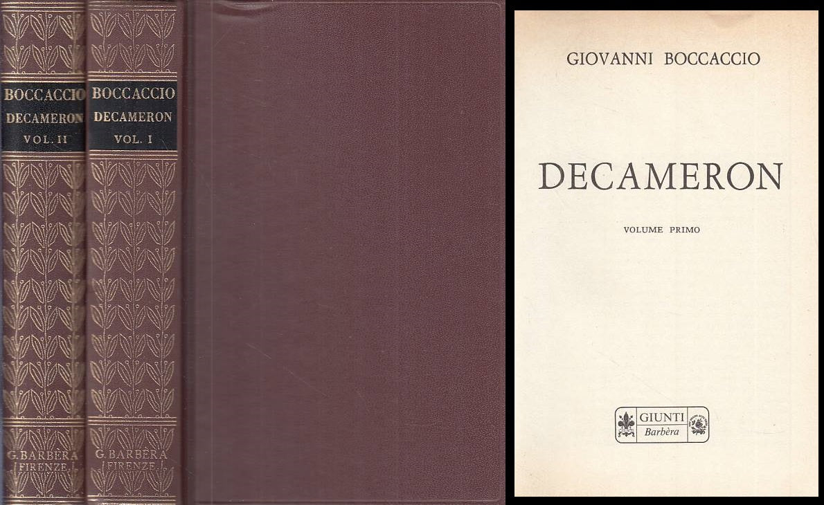 DECAMERON 2 VOLUMI - GIOVANNI BOCACCIO - GIUNTI --- 1980 - C - ZFS57