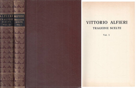 TRAGEDIE SCELTE 2 VOLUMI - VITTORIO ALFIERI - GIUNTI --- 1977 - C - ZFS57