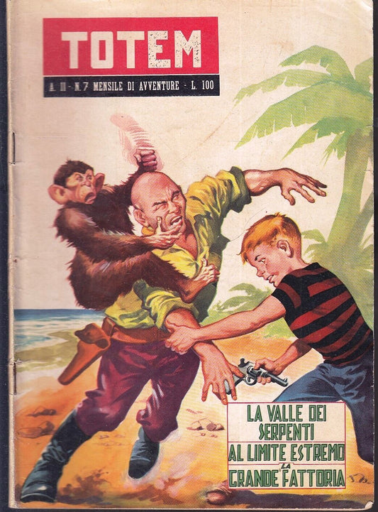 FZ- TOTEM ANNO II N.7 MENSILE DI AVVENTURE LA VALLE DEI SERPENTI - 1954 - VMX