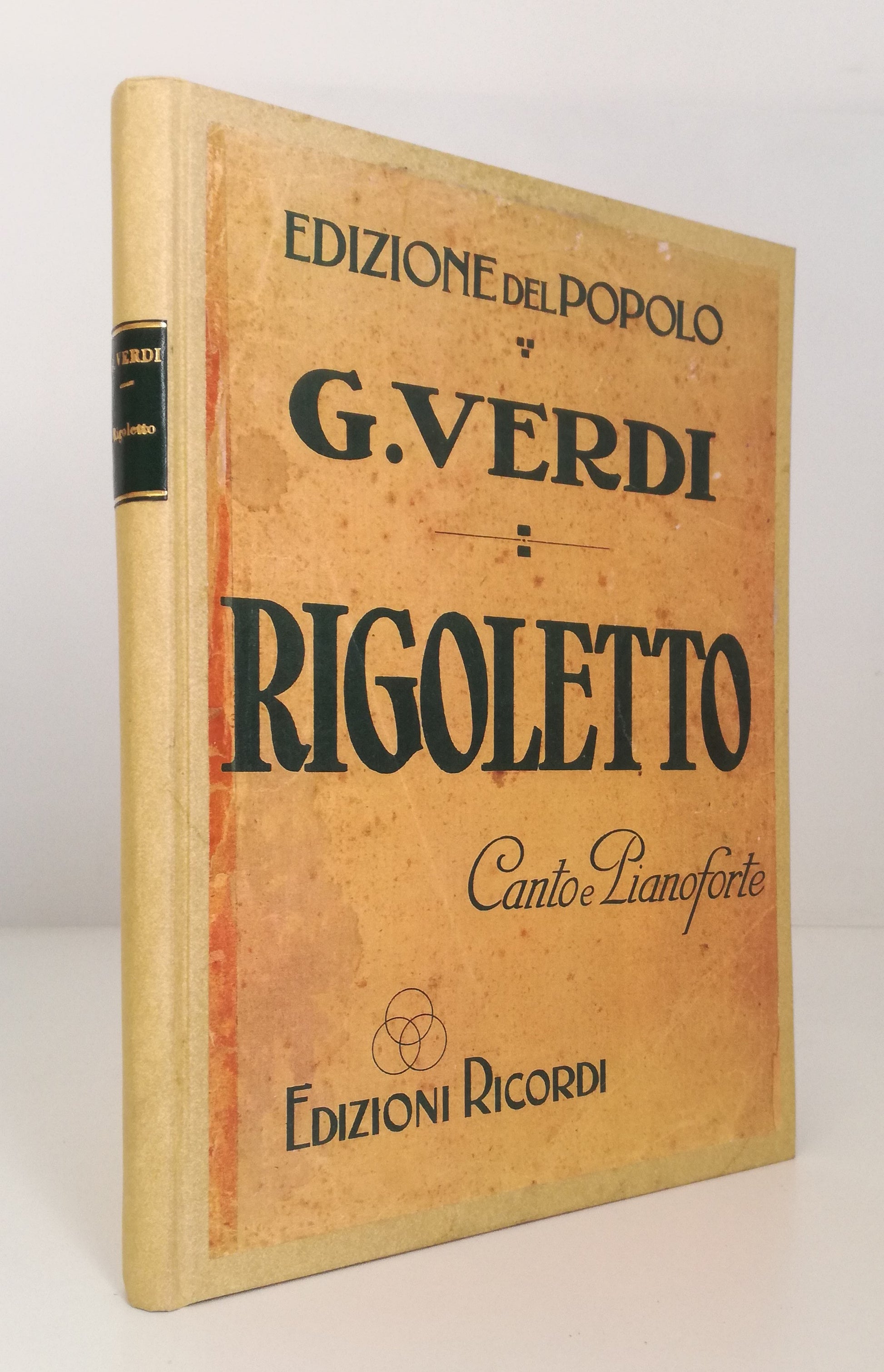 LT- SPARTITO RIGOLETTO CANTO E PIANOFORTE - GIUSEPPE VERDI - RICORDI ---- C- WPR
