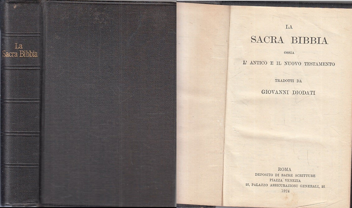 LD- LA SACRA BIBBIA L'ANTICO E IL NUOVO TESTAMENTO - DIODATI ---- 1924 - C- XFS4