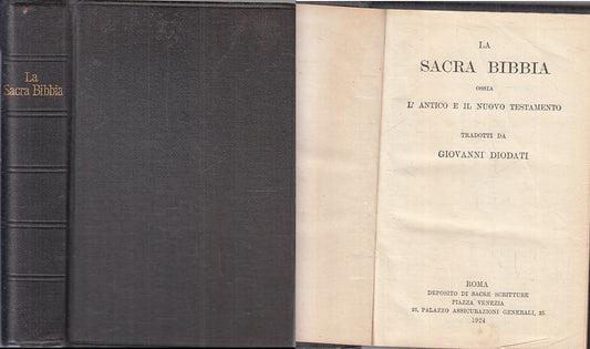 LD- LA SACRA BIBBIA L'ANTICO E IL NUOVO TESTAMENTO - DIODATI ---- 1924 - C- XFS4
