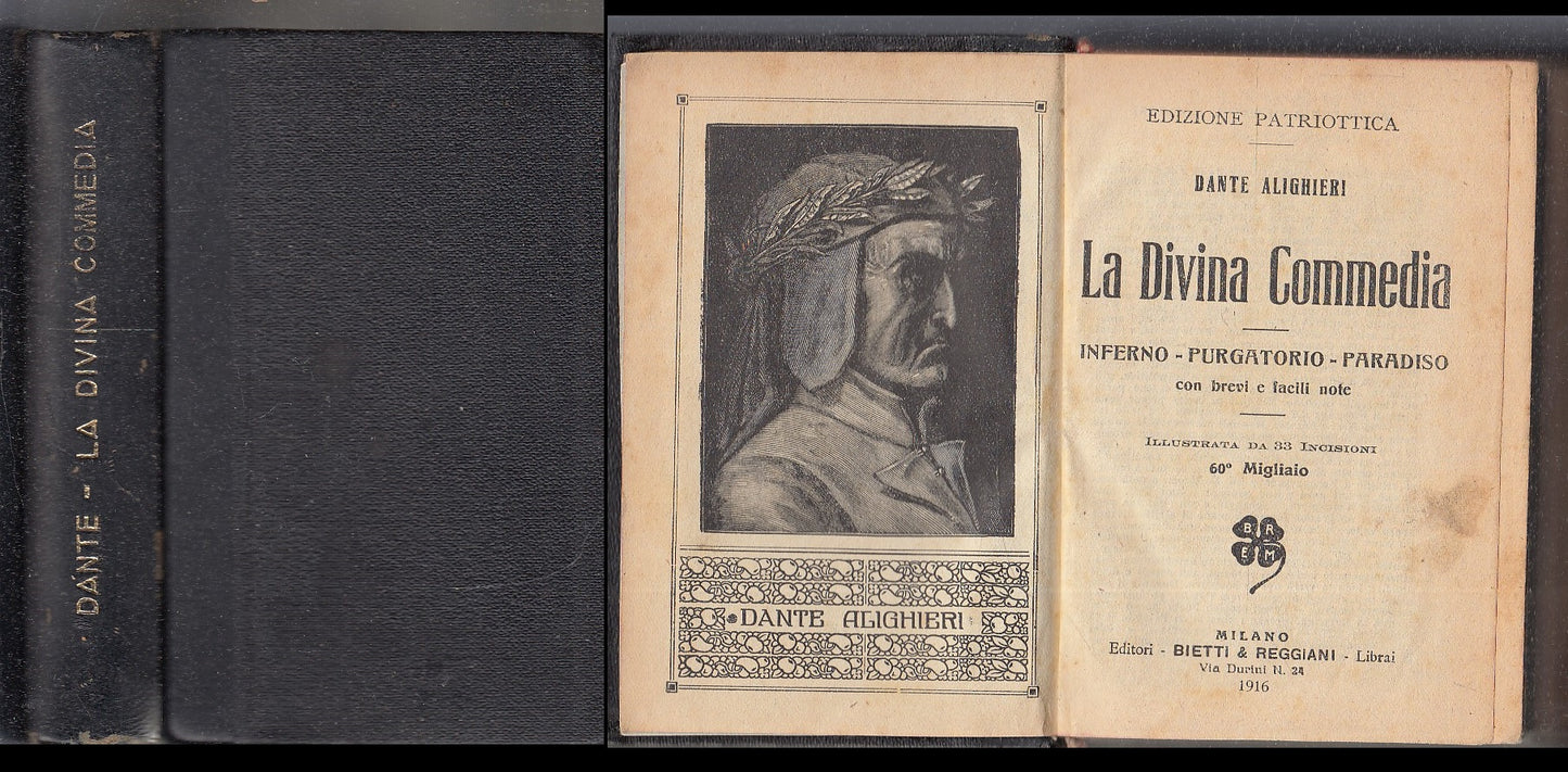 LN- LA DIVINA COMMEDIA EDIZIONE PATRIOTTICA- DANTE ALIGHIERI- BIETTI- 1916- C-XFS