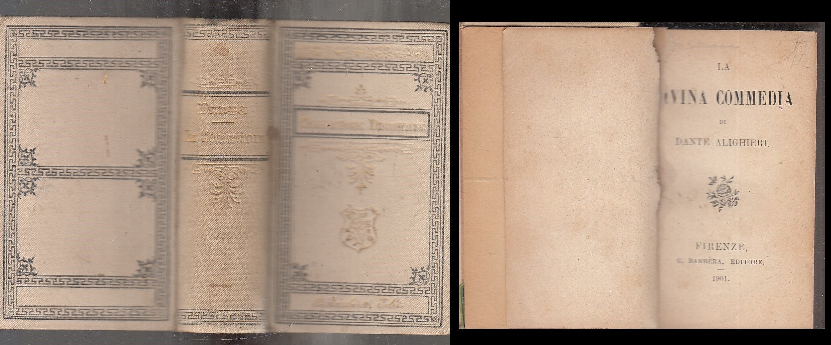 LN- LA DIVINA COMMEDIA- DANTE ALIGHIERI- BARBERA- COLLEZIONE DIAMANTE- 1901- C-XFS