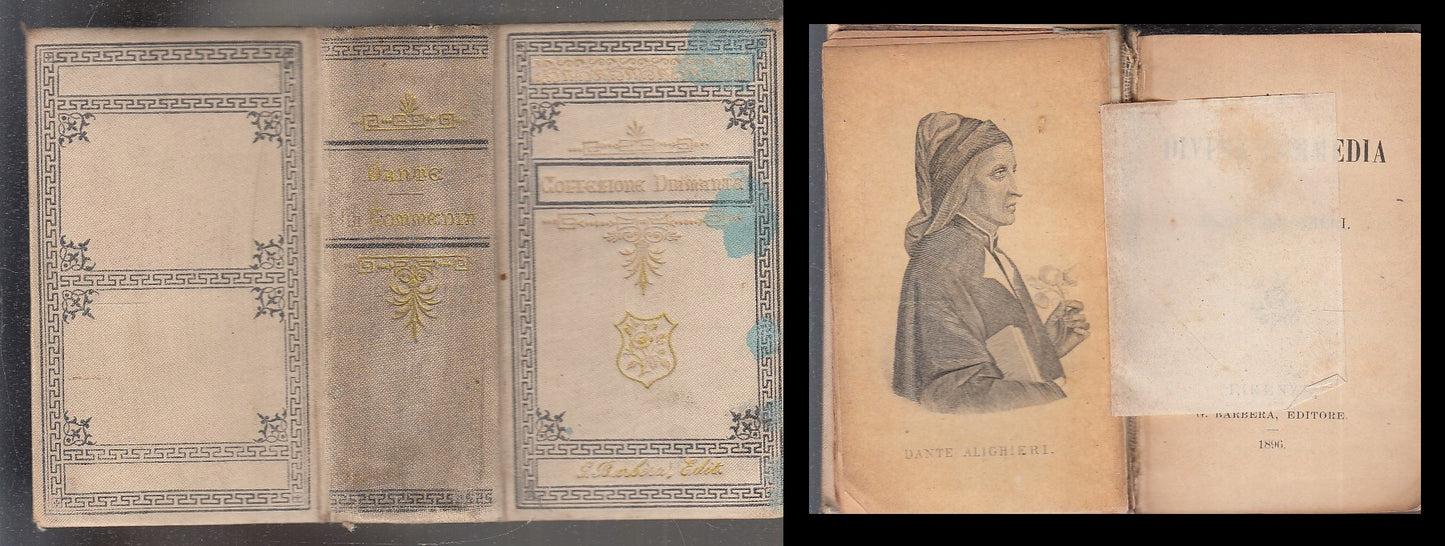 LN- LA DIVINA COMMEDIA- DANTE ALIGHIERI- BARBERA- COLLEZIONE DIAMANTE- 1896- C-XFS