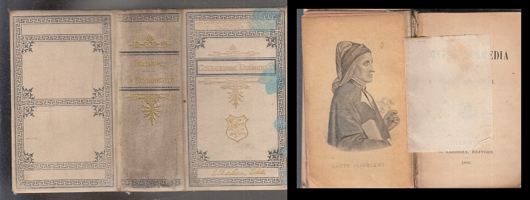 LN- LA DIVINA COMMEDIA- DANTE ALIGHIERI- BARBERA- COLLEZIONE DIAMANTE- 1896- C-XFS