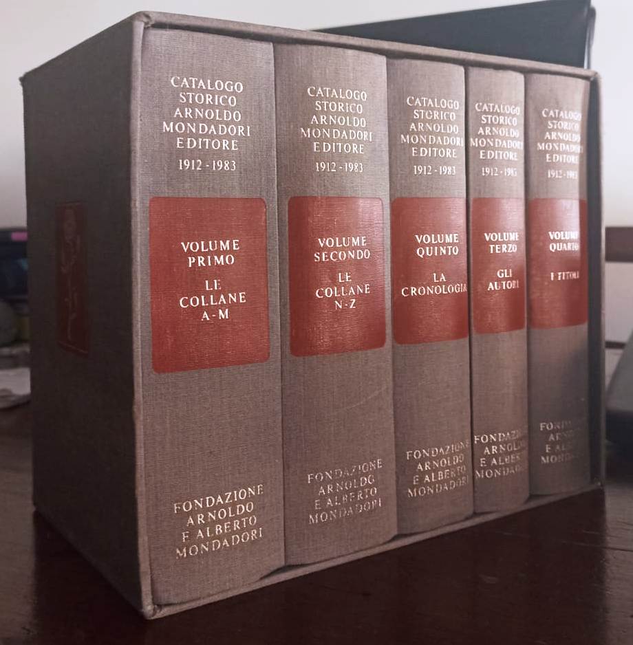 LZ- CATALOGO STORICO ARNOLDO MONDADORI EDITORE 1912/1983 5 VOLUMI - 1985- C- XFS
