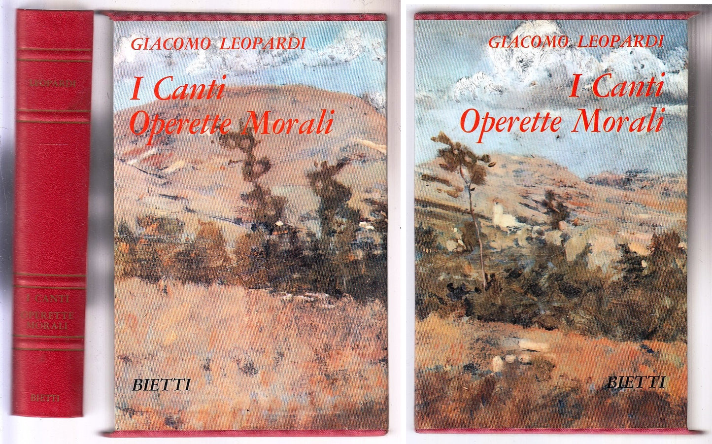 LN- I CANTI OPERETTE MORALI COFANETTO - GIACOMO LEOPARDI- BIETTI--- 1968- C- XFS