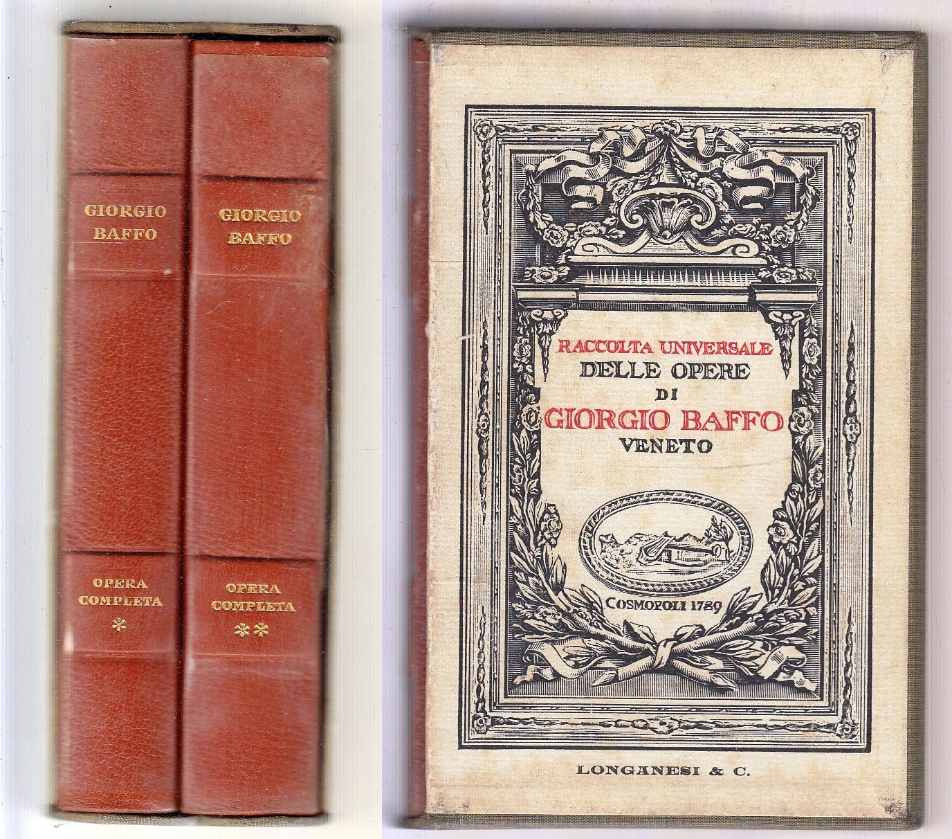 LN- RACCOLTA UNIVERSALE OPERE GIORGIO BAFFO 2 VOLUMI-- LONGANESI--- 1971- CS-XFS