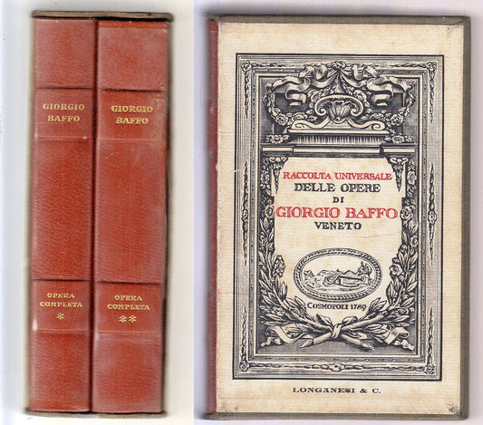 LN- RACCOLTA UNIVERSALE OPERE GIORGIO BAFFO 2 VOLUMI-- LONGANESI--- 1971- CS-XFS