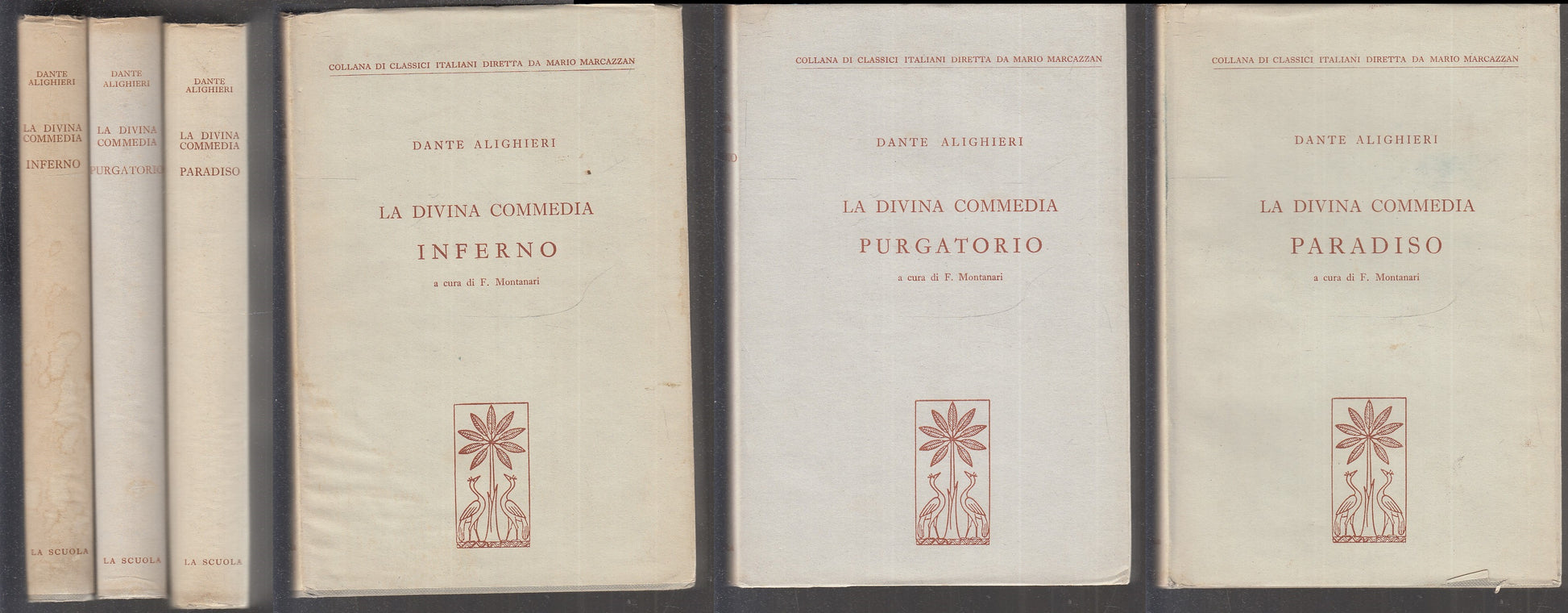 LN- LA DIVINA COMMEDIA 3 VOLUMI - DANTE ALIGHIERI - LA SCUOLA --- 1966 - CS- XFS