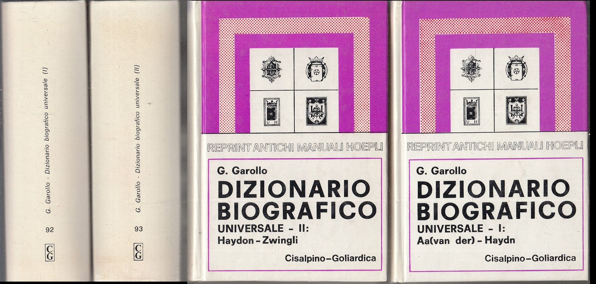 LZ- DIZIONARIO BIOGRAFICO UNIVERSALE I/II- GAROLLO- HOEPLI- RIST.-- 1980- C-XFS3
