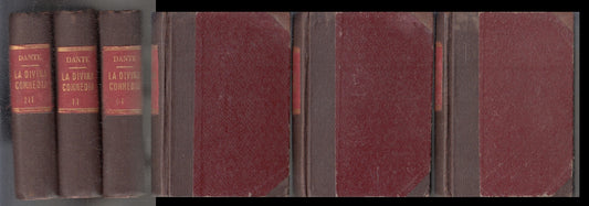 LN- LA DIVINA COMMEDIA 3 VOLUMI RILEGATI - DANTE ALIGHIERI - SANSONI -- C - XFS