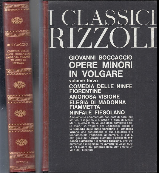 OPERE MINORI IN VOLGARE III- BOCCACCIO- RIZZOLI- CLASSICI-- 1971- CS- ZFS283